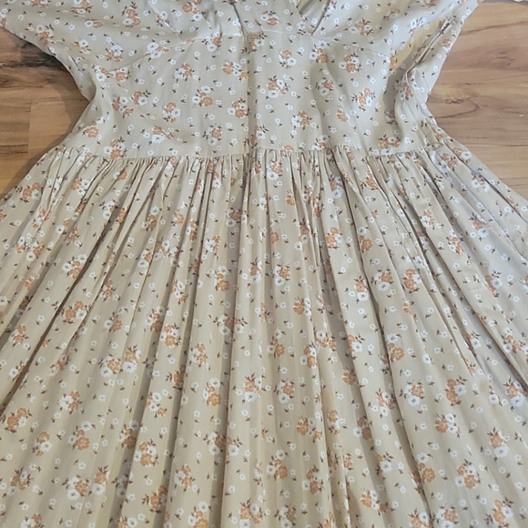 Vintage 40s 50s Floral Day Dress - Picture 5 of 13